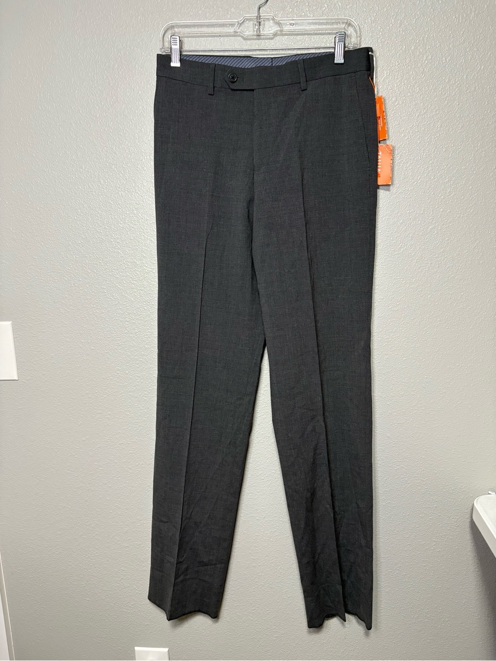 Tallia Men’s Dark Gray Dress Pants Wool Blend Stretch NWT Size 20R 30W